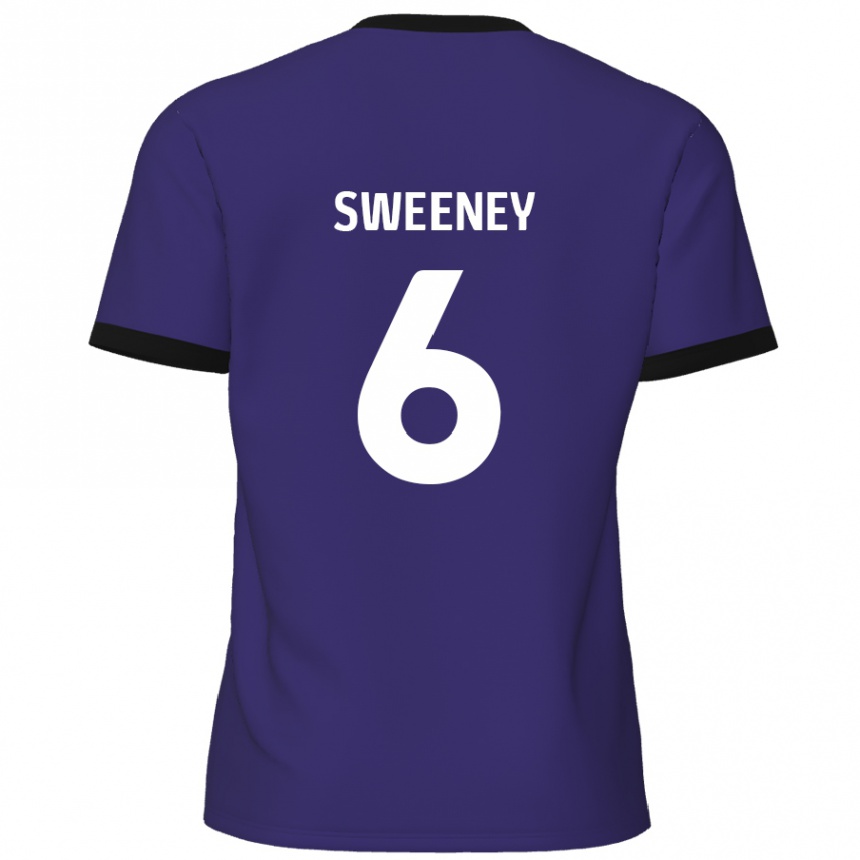 Men Football Dan Sweeney #6 Purple Away Jersey 2024/25 T-Shirt Nz