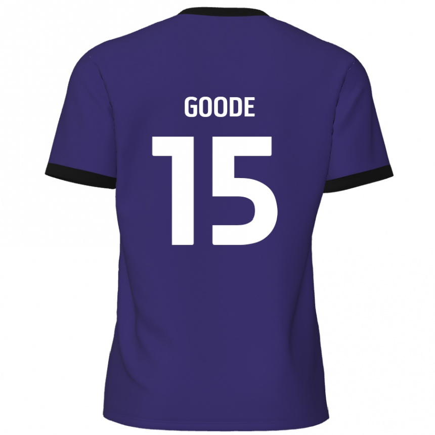 Men Football Charlie Goode #15 Purple Away Jersey 2024/25 T-Shirt Nz