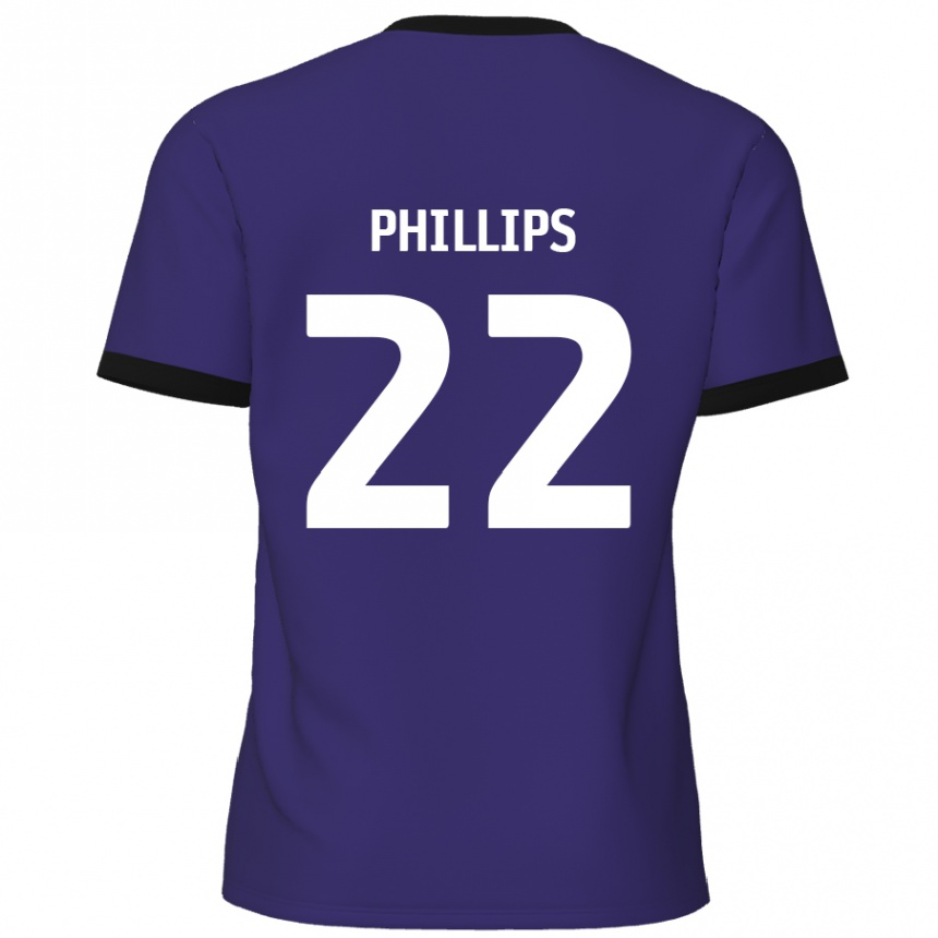 Men Football Daniel Phillips #22 Purple Away Jersey 2024/25 T-Shirt Nz