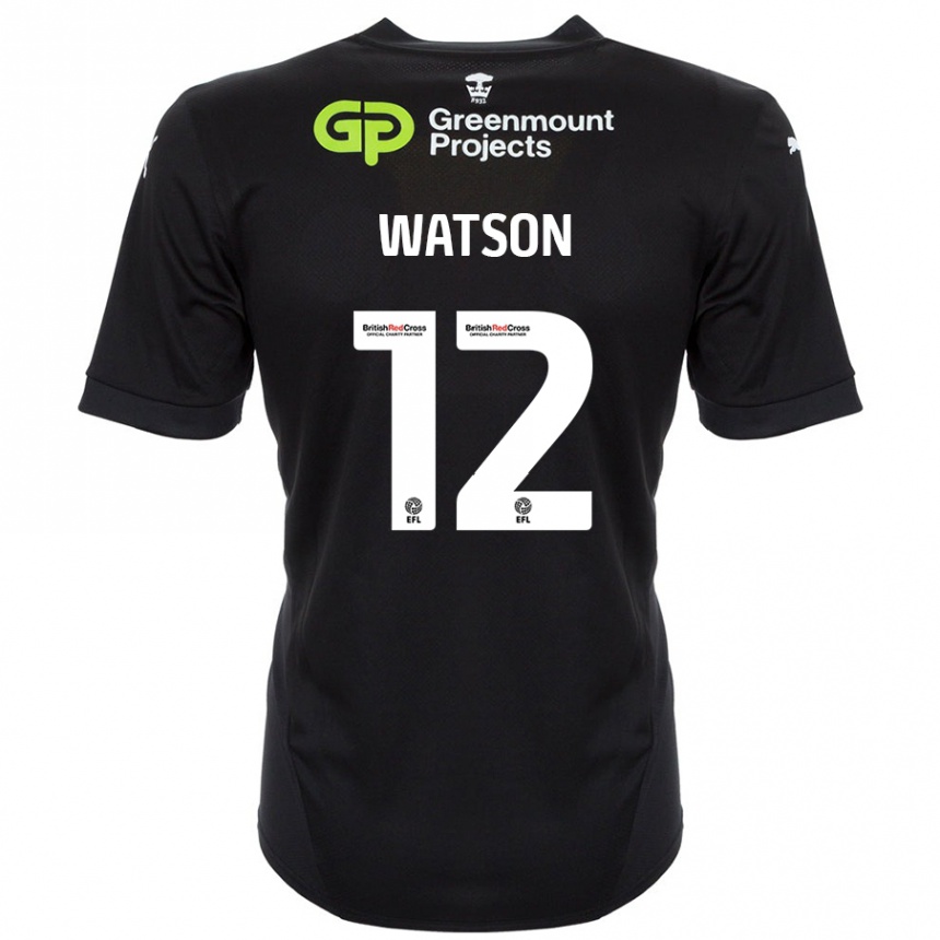 Men Football Tom Watson #12 Black Away Jersey 2024/25 T-Shirt Nz