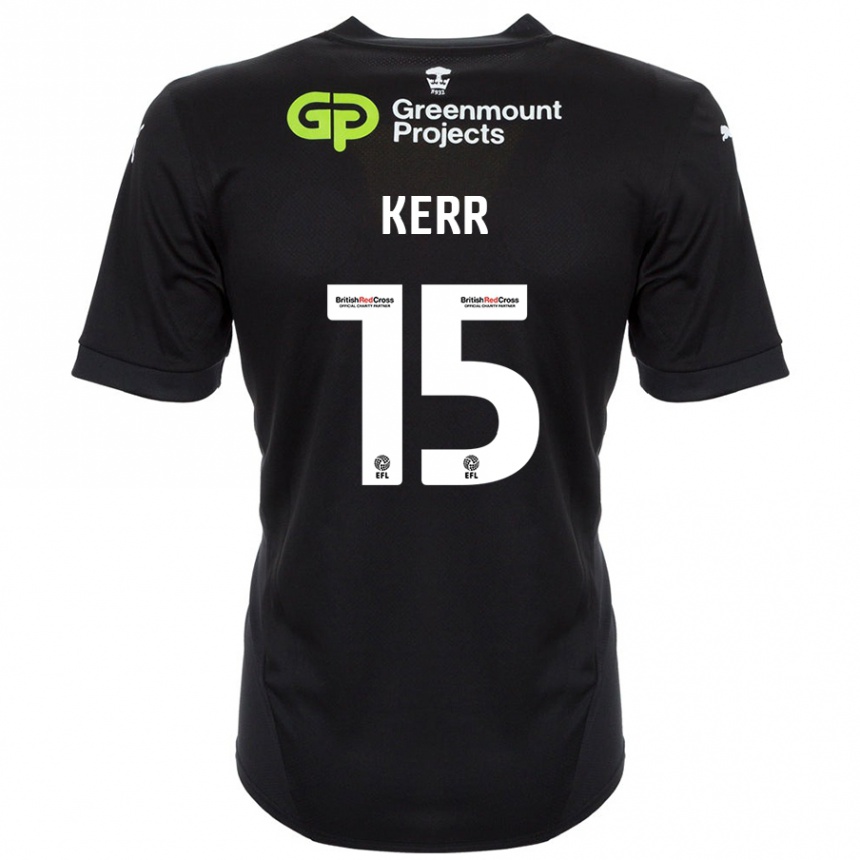 Men Football Jason Kerr #15 Black Away Jersey 2024/25 T-Shirt Nz