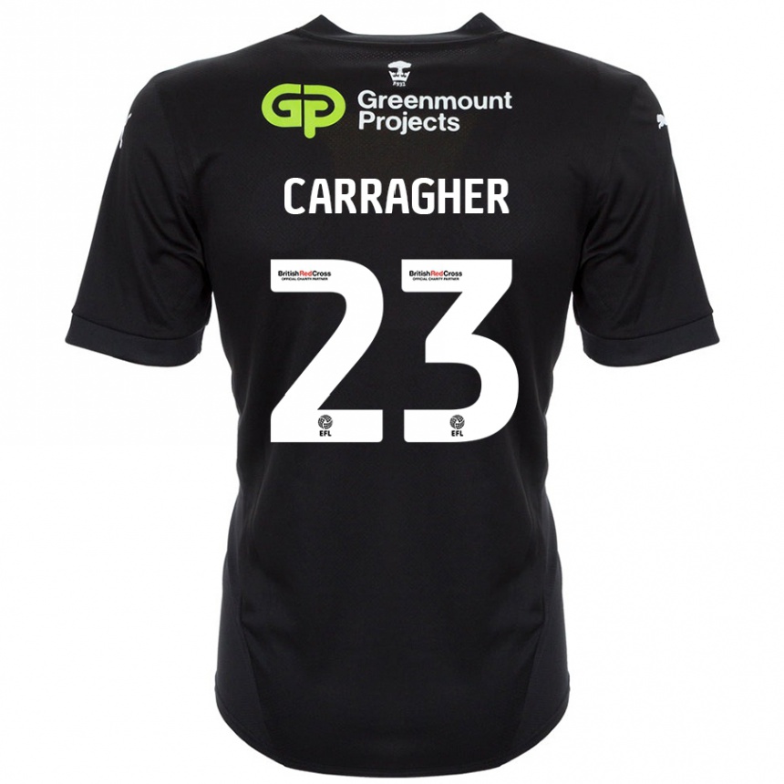 Men Football James Carragher #23 Black Away Jersey 2024/25 T-Shirt Nz