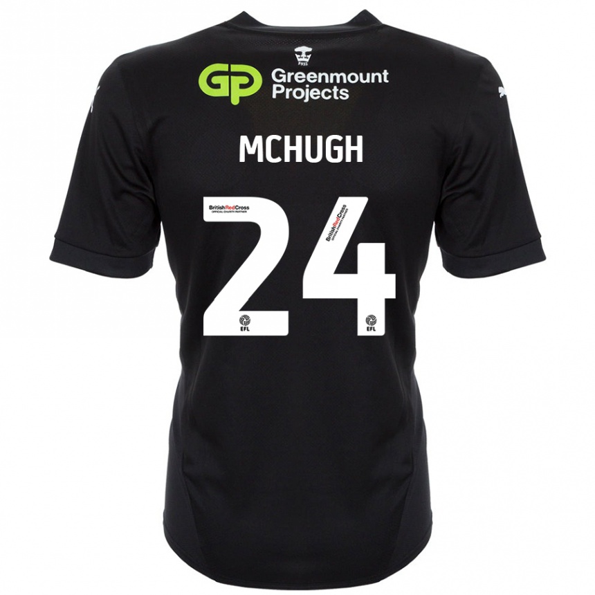 Men Football Harry Mchugh #24 Black Away Jersey 2024/25 T-Shirt Nz