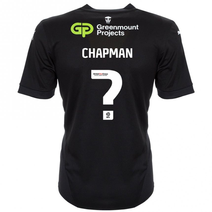 Men Football Llyton Chapman #0 Black Away Jersey 2024/25 T-Shirt Nz