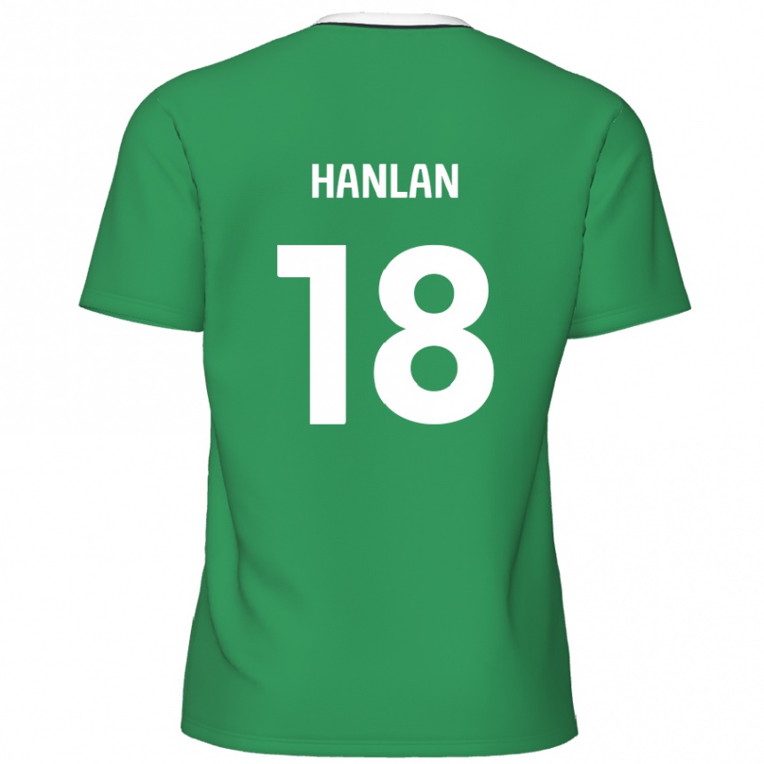 Men Football Brandon Hanlan #18 Green White Stripes Away Jersey 2024/25 T-Shirt Nz