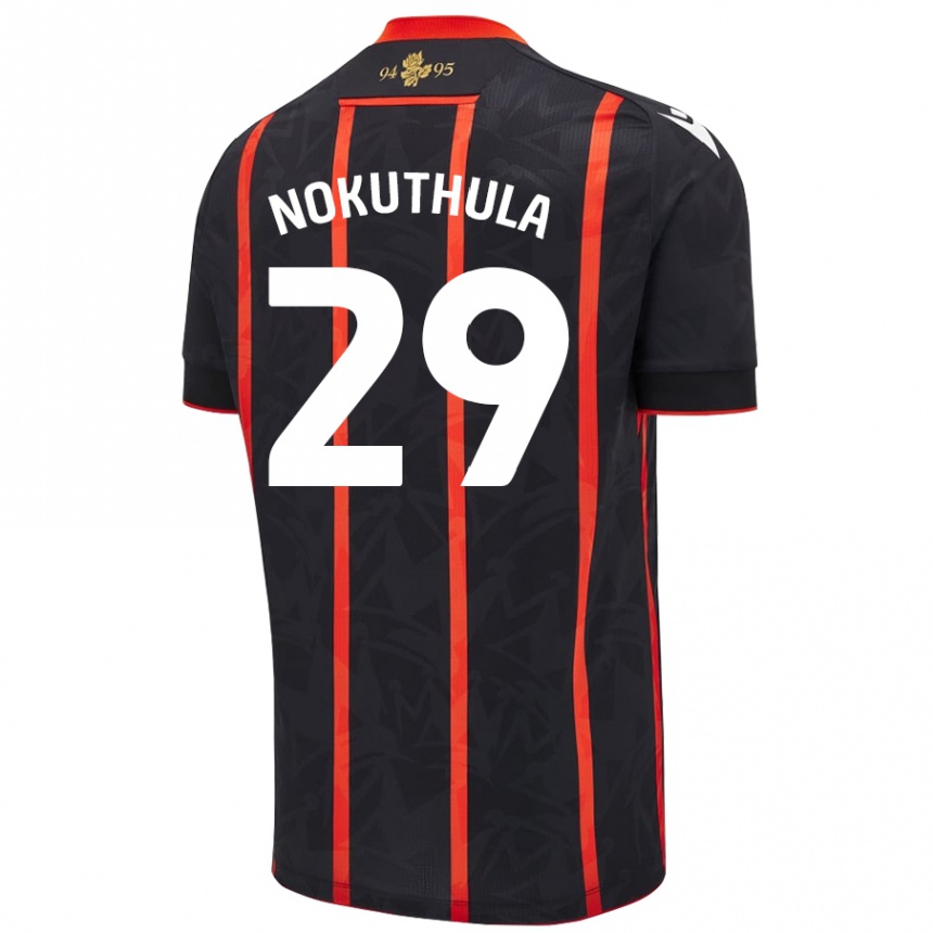 Men Football Faith Nokuthula #29 Black Red Away Jersey 2024/25 T-Shirt Nz