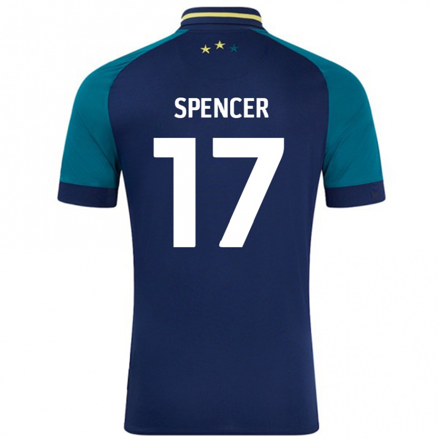 Men Football Brodie Spencer #17 Navy Dark Green Away Jersey 2024/25 T-Shirt Nz