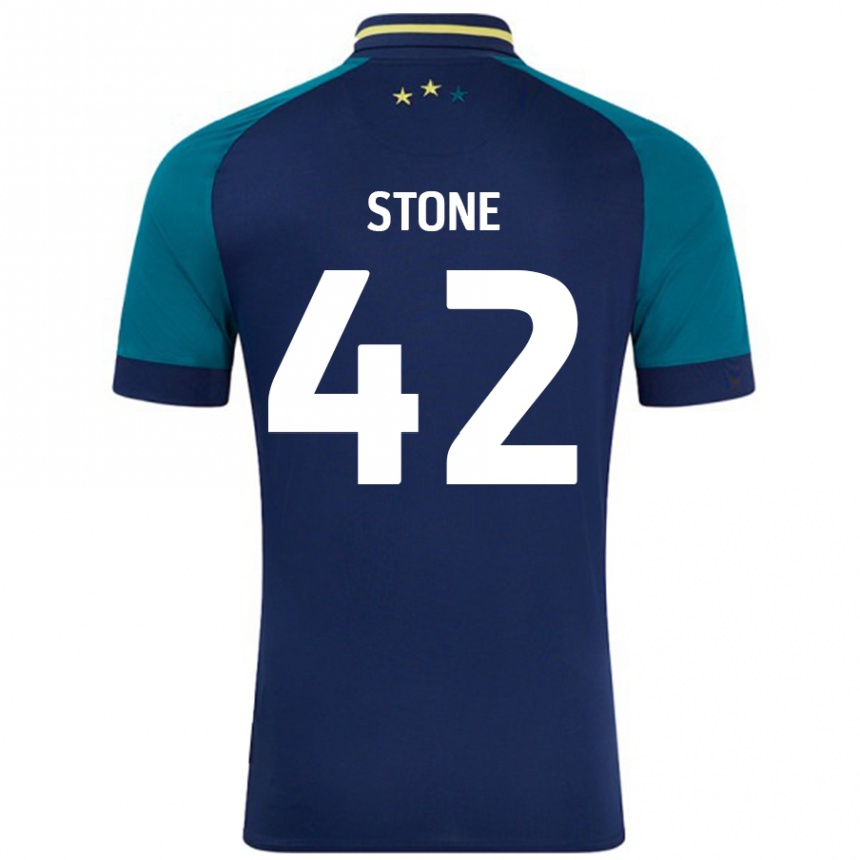 Men Football Michael Stone #42 Navy Dark Green Away Jersey 2024/25 T-Shirt Nz