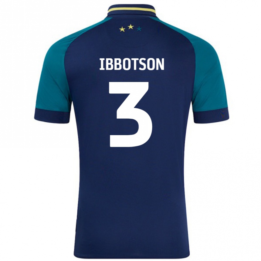 Men Football Beth Ibbotson #3 Navy Dark Green Away Jersey 2024/25 T-Shirt Nz