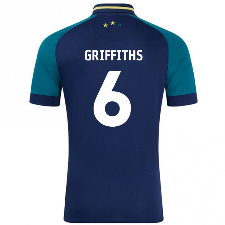 Men Football Lauren Griffiths #6 Navy Dark Green Away Jersey 2024/25 T-Shirt Nz