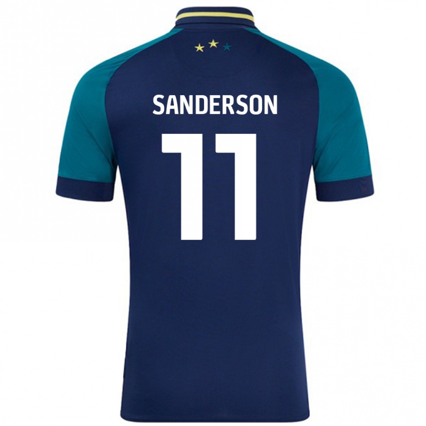 Men Football Brittany Sanderson #11 Navy Dark Green Away Jersey 2024/25 T-Shirt Nz