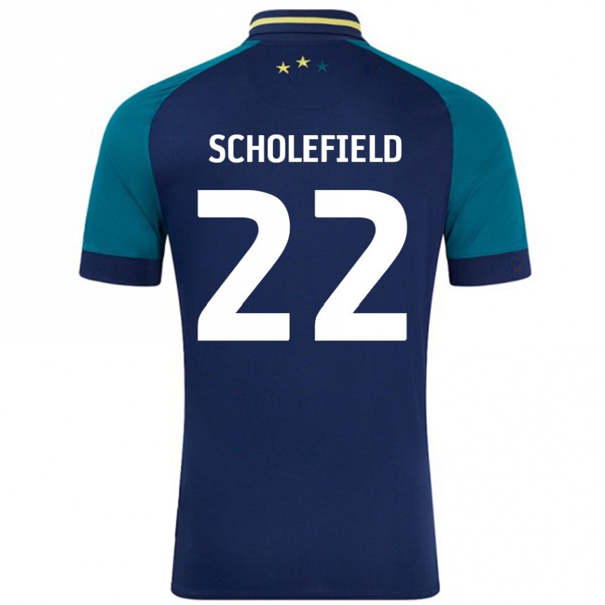 Men Football Lois Scholefield #22 Navy Dark Green Away Jersey 2024/25 T-Shirt Nz