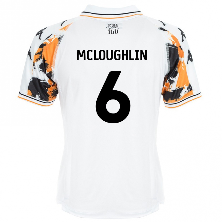 Men Football Sean Mcloughlin #6 White Away Jersey 2024/25 T-Shirt Nz