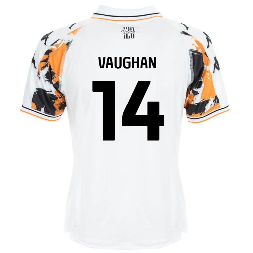 Men Football Harry Vaughan #14 White Away Jersey 2024/25 T-Shirt Nz