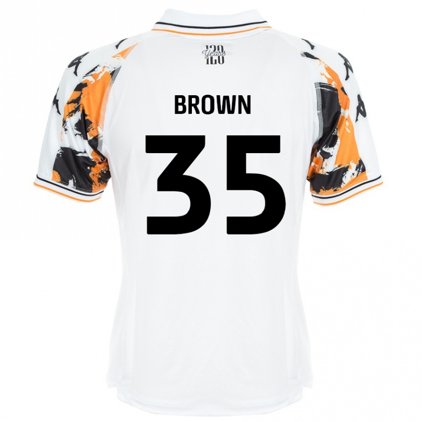 Men Football Pharrell Brown #35 White Away Jersey 2024/25 T-Shirt Nz