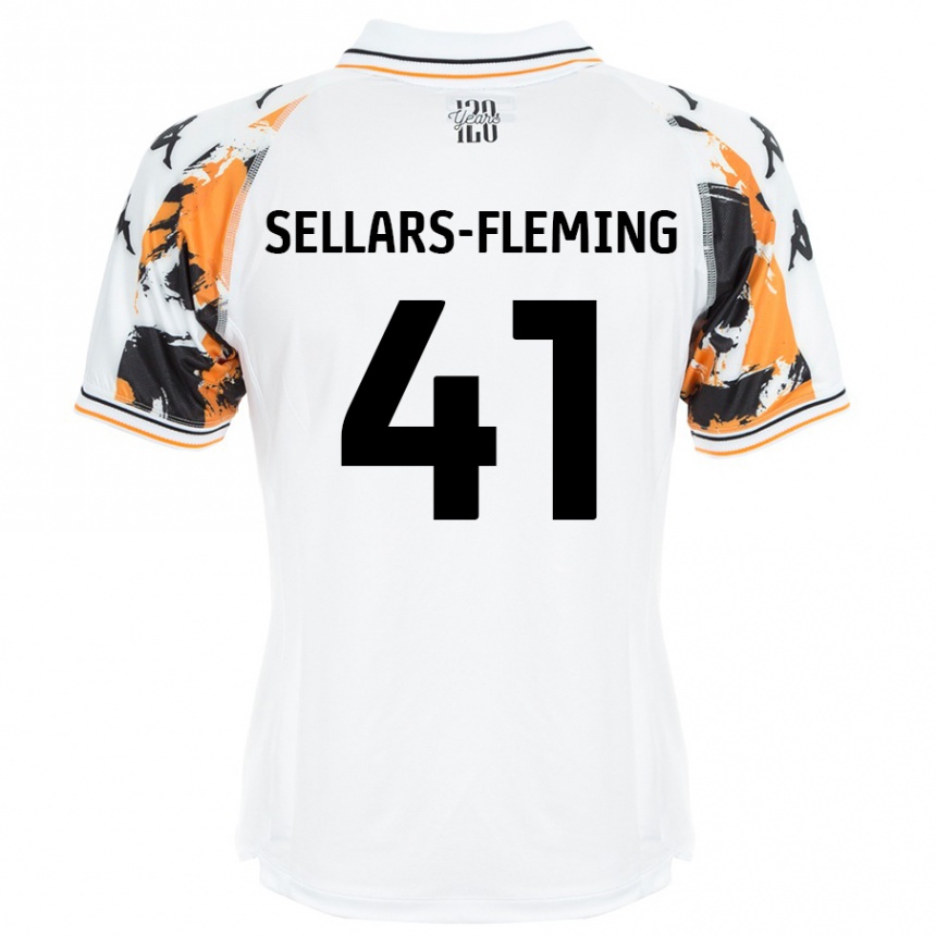 Men Football Tyrell Sellars-Fleming #41 White Away Jersey 2024/25 T-Shirt Nz