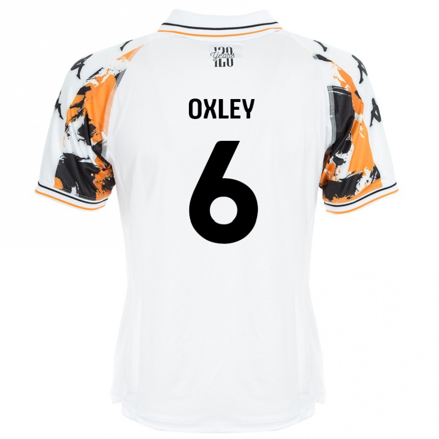 Men Football Tilly Oxley #6 White Away Jersey 2024/25 T-Shirt Nz