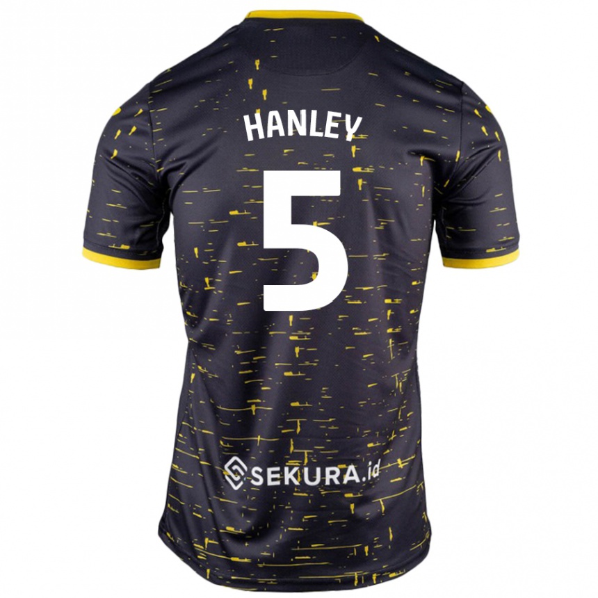 Men Football Grant Hanley #5 Black Yellow Away Jersey 2024/25 T-Shirt Nz