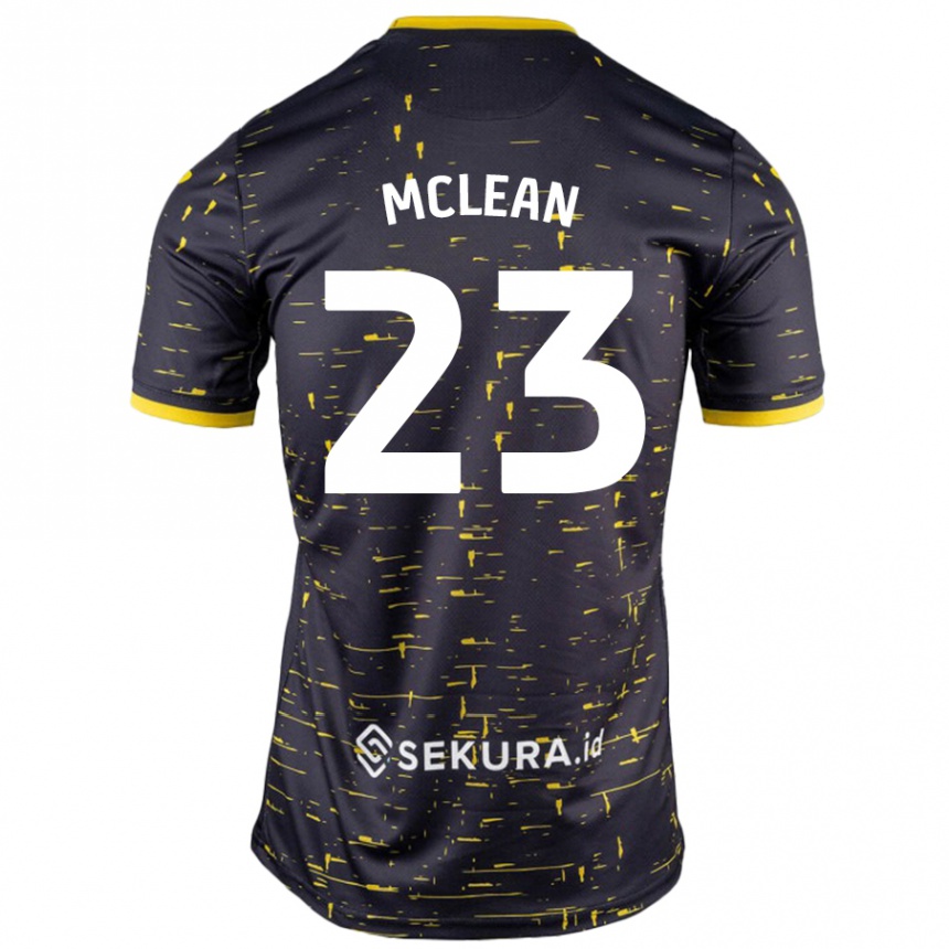 Men Football Kenny Mclean #23 Black Yellow Away Jersey 2024/25 T-Shirt Nz