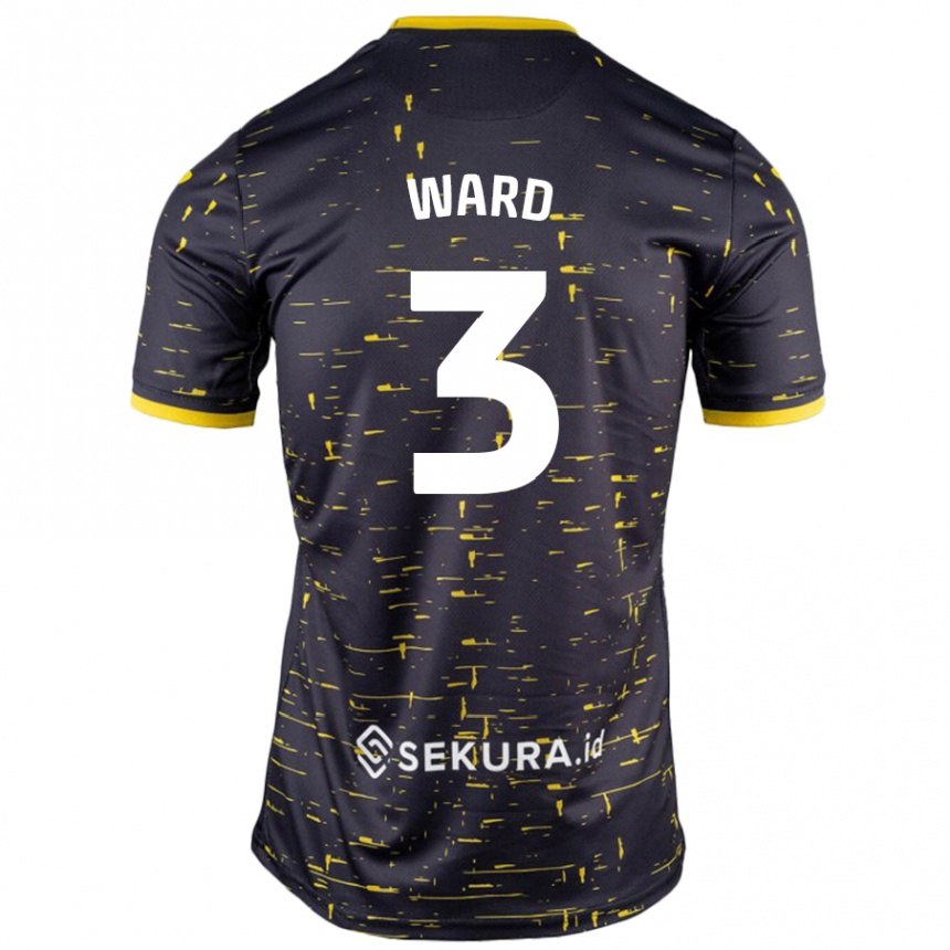 Men Football Summer Ward #3 Black Yellow Away Jersey 2024/25 T-Shirt Nz