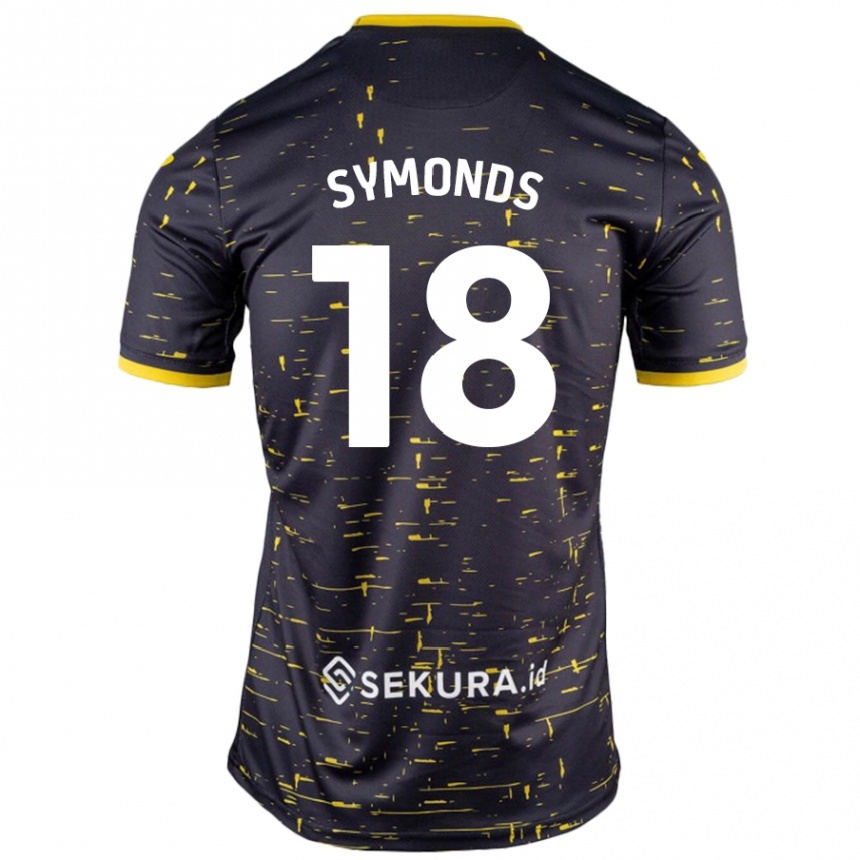 Men Football Freya Symonds #18 Black Yellow Away Jersey 2024/25 T-Shirt Nz