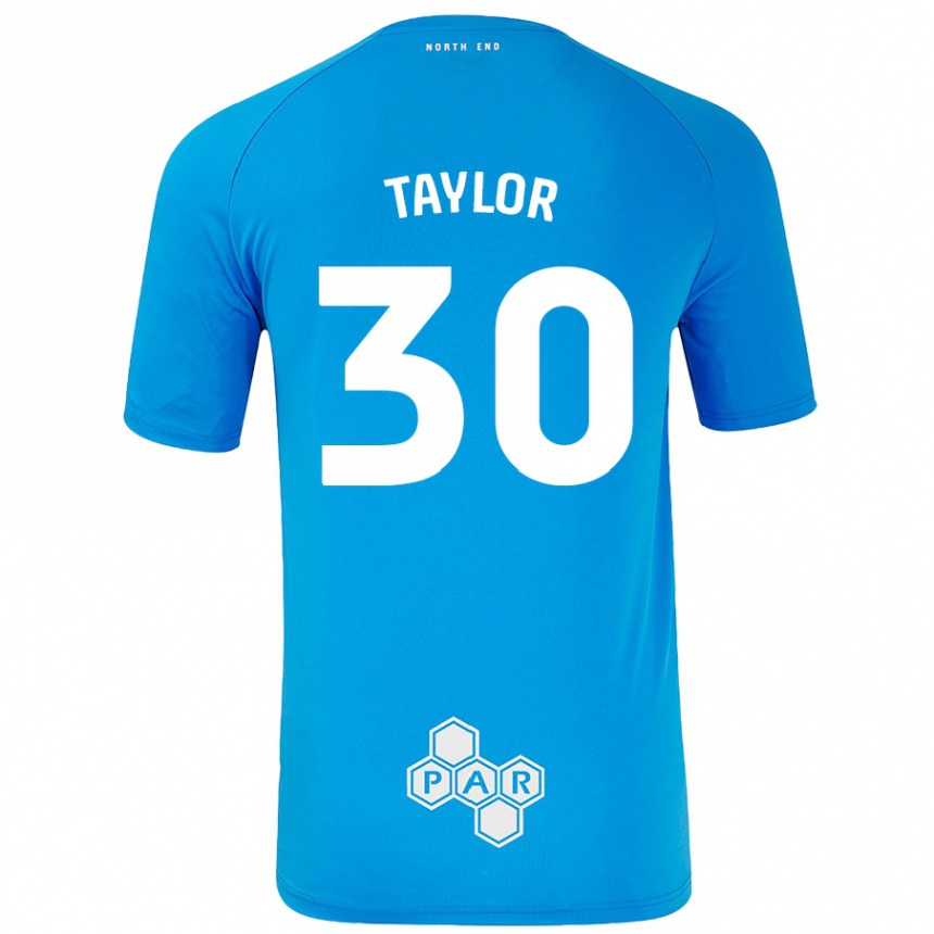 Men Football Kian Taylor #30 Sky Blue Away Jersey 2024/25 T-Shirt Nz