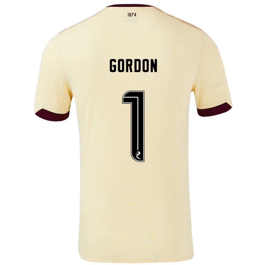 Men Football Craig Gordon #1 Cream Burgundy Away Jersey 2024/25 T-Shirt Nz