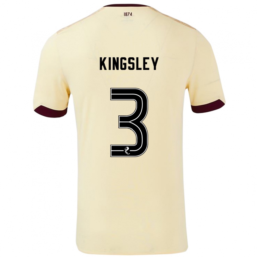 Men Football Stephen Kingsley #3 Cream Burgundy Away Jersey 2024/25 T-Shirt Nz