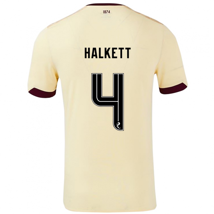 Men Football Craig Halkett #4 Cream Burgundy Away Jersey 2024/25 T-Shirt Nz