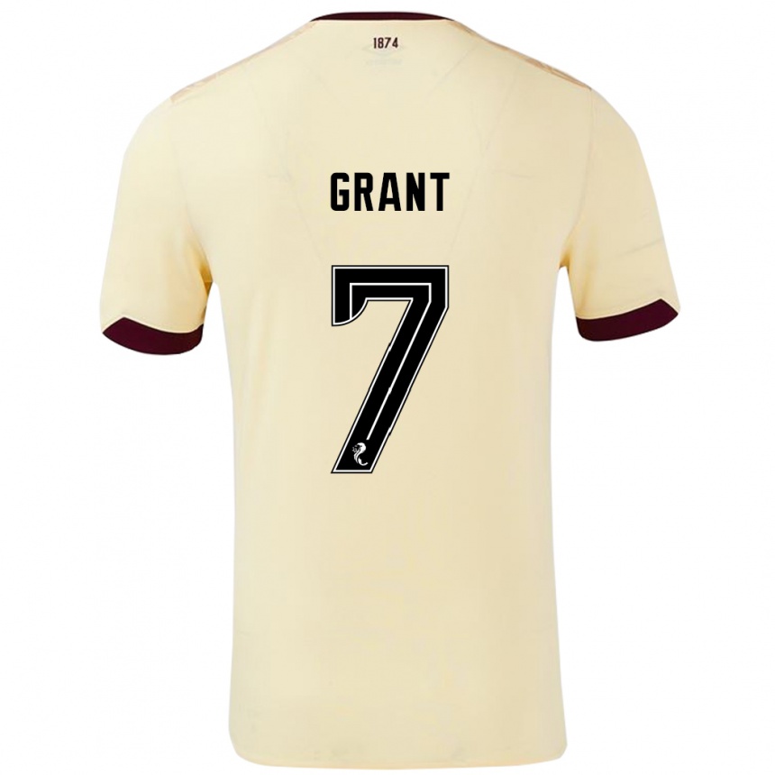 Men Football Jorge Grant #7 Cream Burgundy Away Jersey 2024/25 T-Shirt Nz