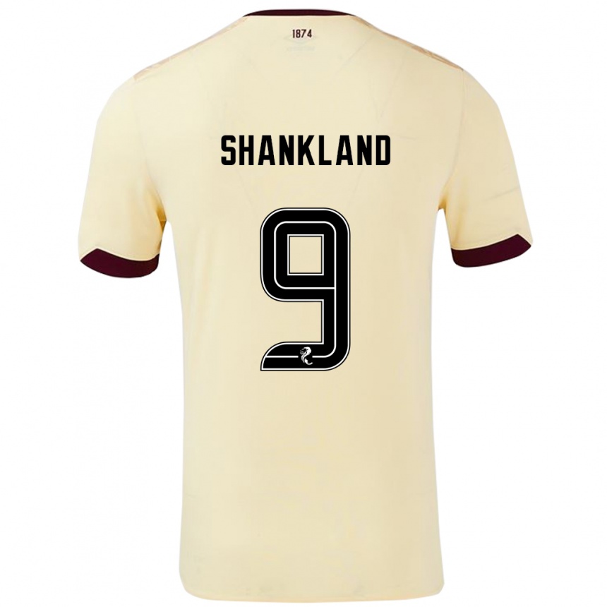 Men Football Lawrence Shankland #9 Cream Burgundy Away Jersey 2024/25 T-Shirt Nz