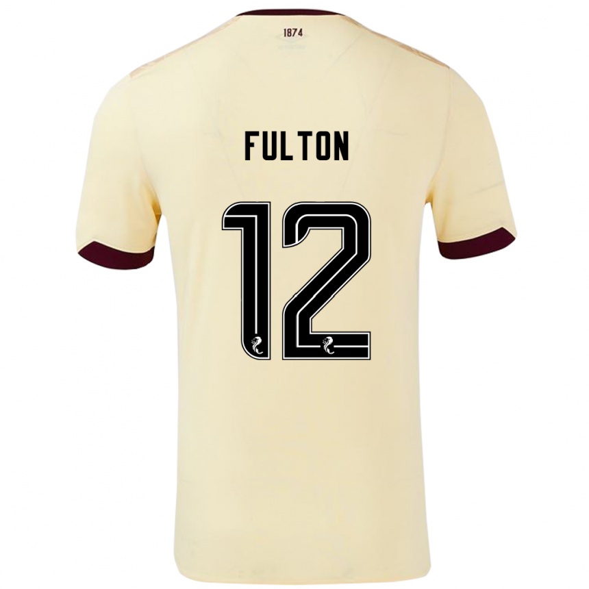 Men Football Ryan Fulton #12 Cream Burgundy Away Jersey 2024/25 T-Shirt Nz