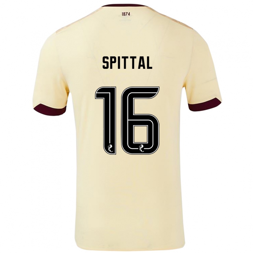 Men Football Blair Spittal #16 Cream Burgundy Away Jersey 2024/25 T-Shirt Nz