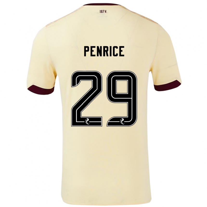 Men Football James Penrice #29 Cream Burgundy Away Jersey 2024/25 T-Shirt Nz