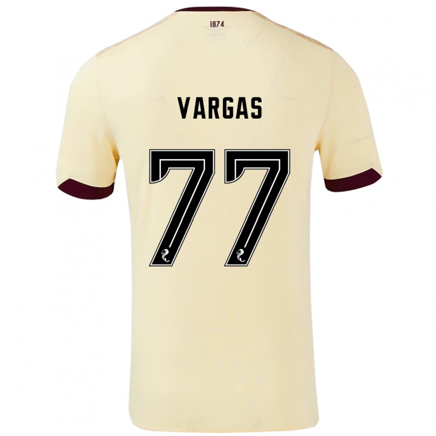 Men Football Kenneth Vargas #77 Cream Burgundy Away Jersey 2024/25 T-Shirt Nz