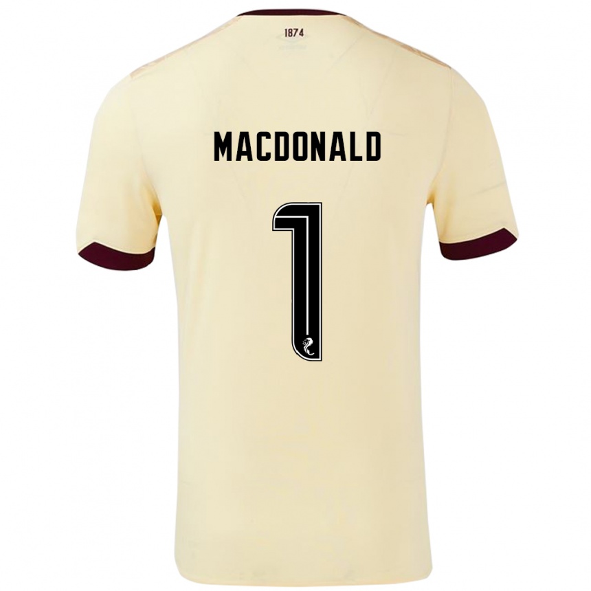 Men Football Jamie Macdonald #1 Cream Burgundy Away Jersey 2024/25 T-Shirt Nz