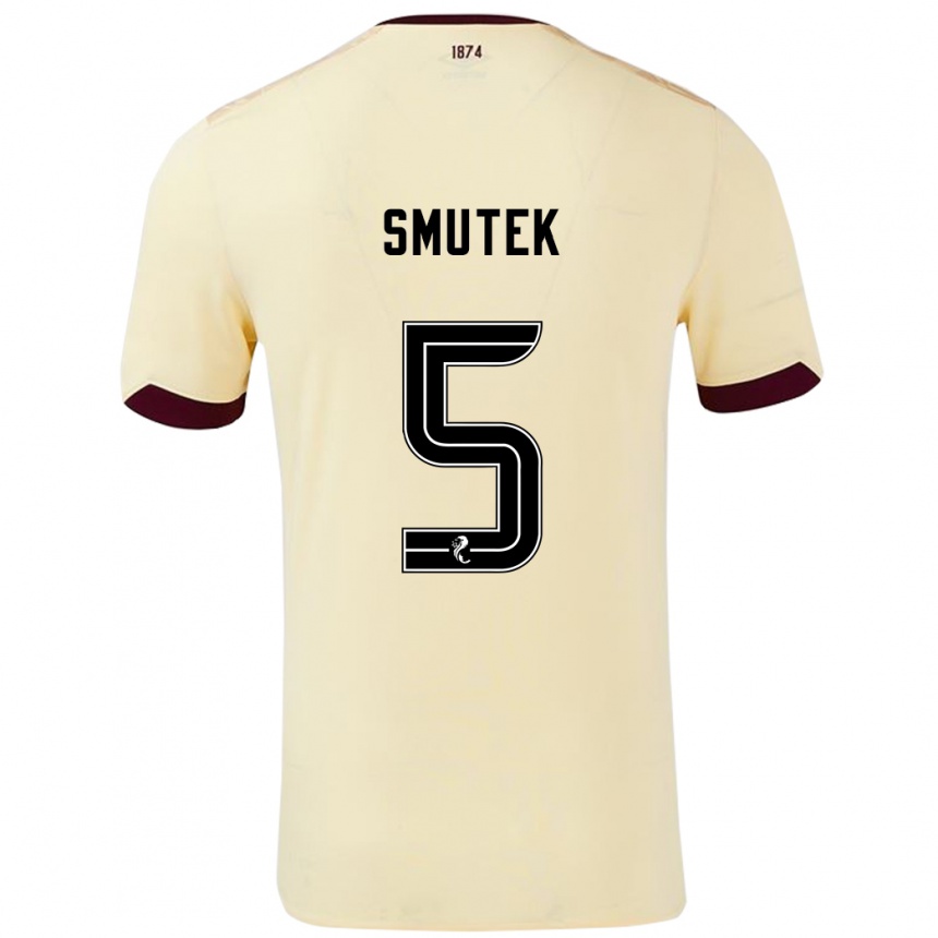 Men Football Kai Smutek #5 Cream Burgundy Away Jersey 2024/25 T-Shirt Nz