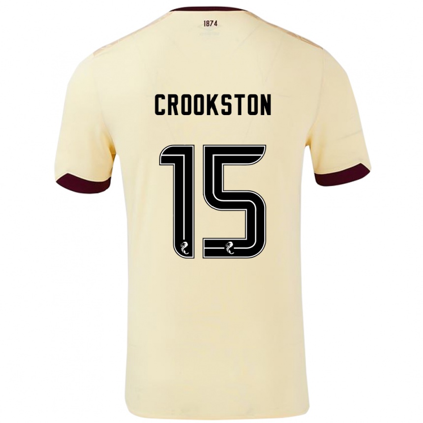 Men Football Gregor Crookston #15 Cream Burgundy Away Jersey 2024/25 T-Shirt Nz