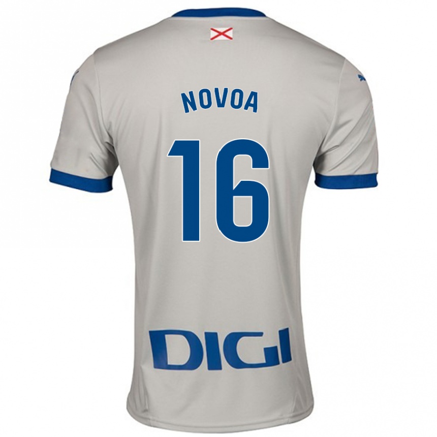 Men Football Hugo Novoa #16 Light Gray Away Jersey 2024/25 T-Shirt Nz