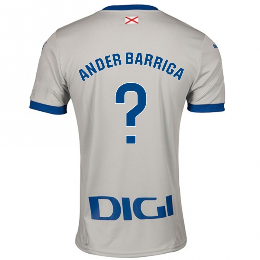 Men Football Jon Ander Barriga #0 Light Gray Away Jersey 2024/25 T-Shirt Nz