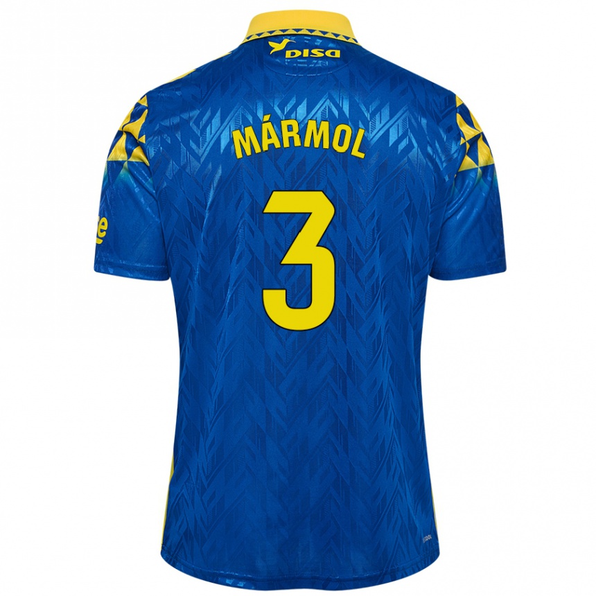 Men Football Mika Mármol #3 Blue Yellow Away Jersey 2024/25 T-Shirt Nz