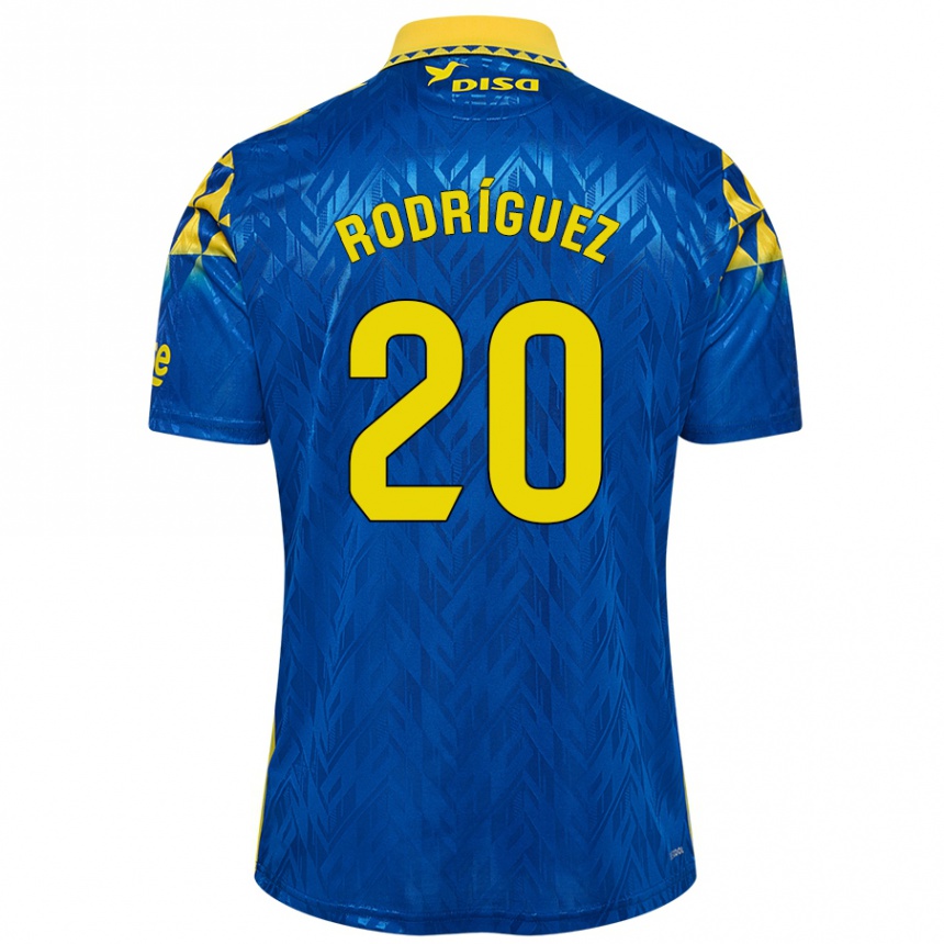 Men Football Kirian Rodríguez #20 Blue Yellow Away Jersey 2024/25 T-Shirt Nz