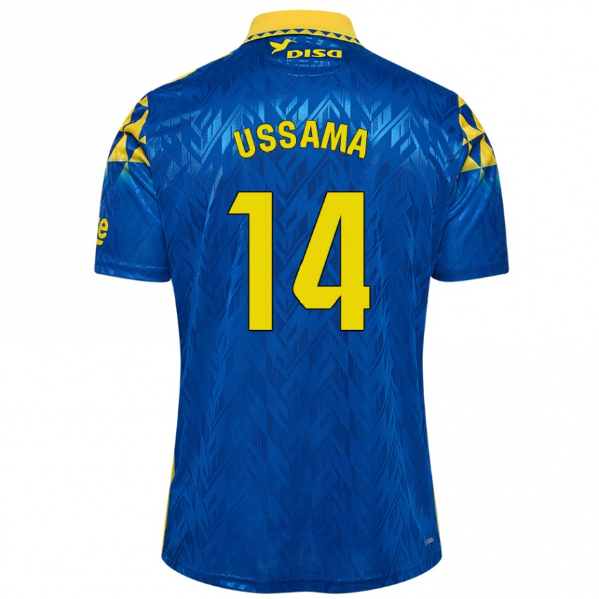 Men Football Ussama #14 Blue Yellow Away Jersey 2024/25 T-Shirt Nz