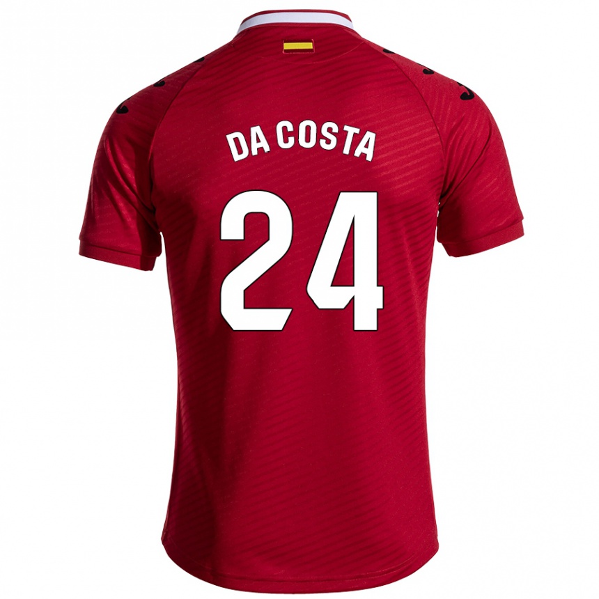 Men Football Coba Da Costa #24 Dark Red Away Jersey 2024/25 T-Shirt Nz