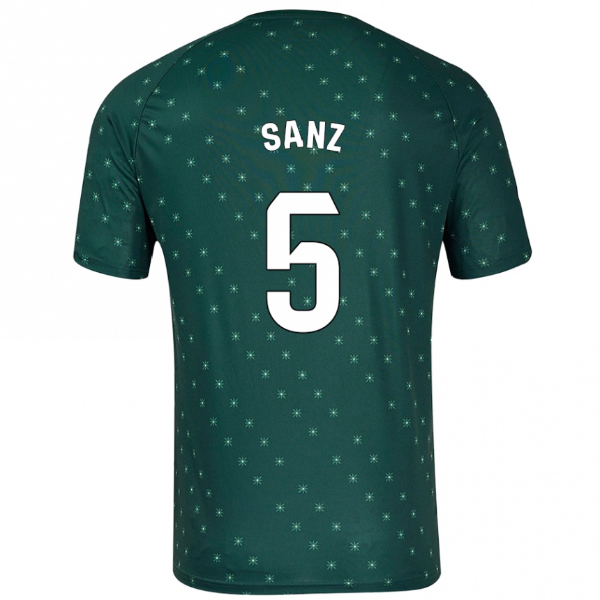 Men Football Paco Sanz #5 Dark Green Away Jersey 2024/25 T-Shirt Nz