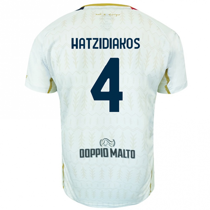 Men Football Pantelis Hatzidiakos #4 White Away Jersey 2024/25 T-Shirt Nz