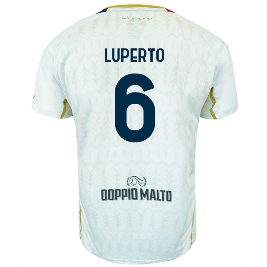 Men Football Sebastiano Luperto #6 White Away Jersey 2024/25 T-Shirt Nz