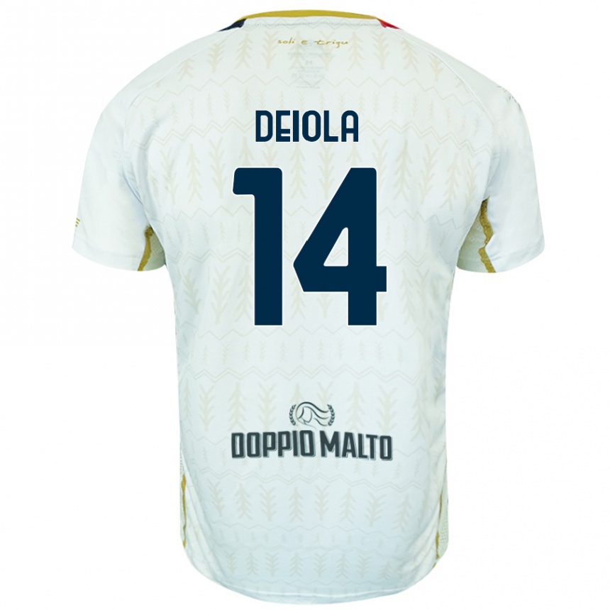 Men Football Alessandro Deiola #14 White Away Jersey 2024/25 T-Shirt Nz