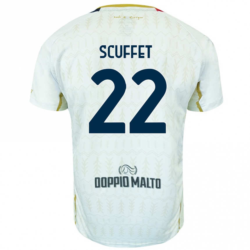 Men Football Simone Scuffet #22 White Away Jersey 2024/25 T-Shirt Nz