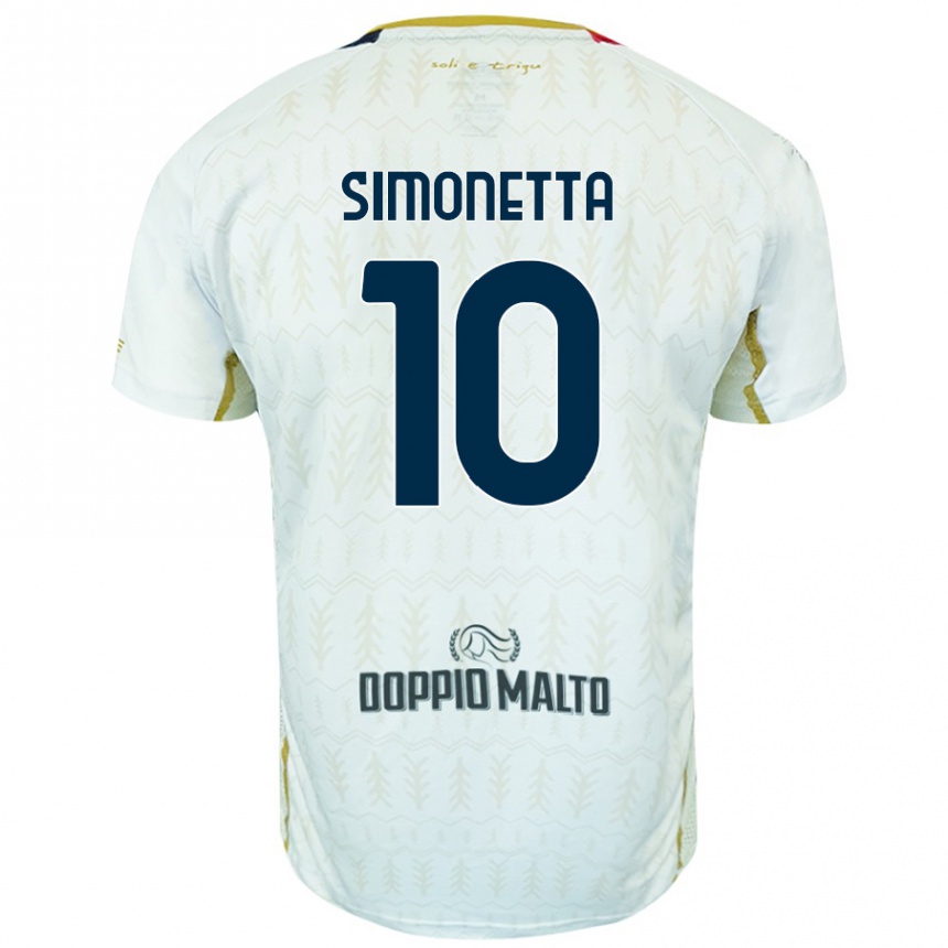 Men Football Jacopo Simonetta #10 White Away Jersey 2024/25 T-Shirt Nz